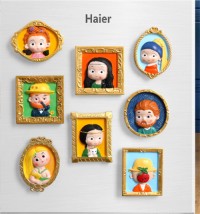 Creative home decor vintage oil painting photo frame fridge magnet