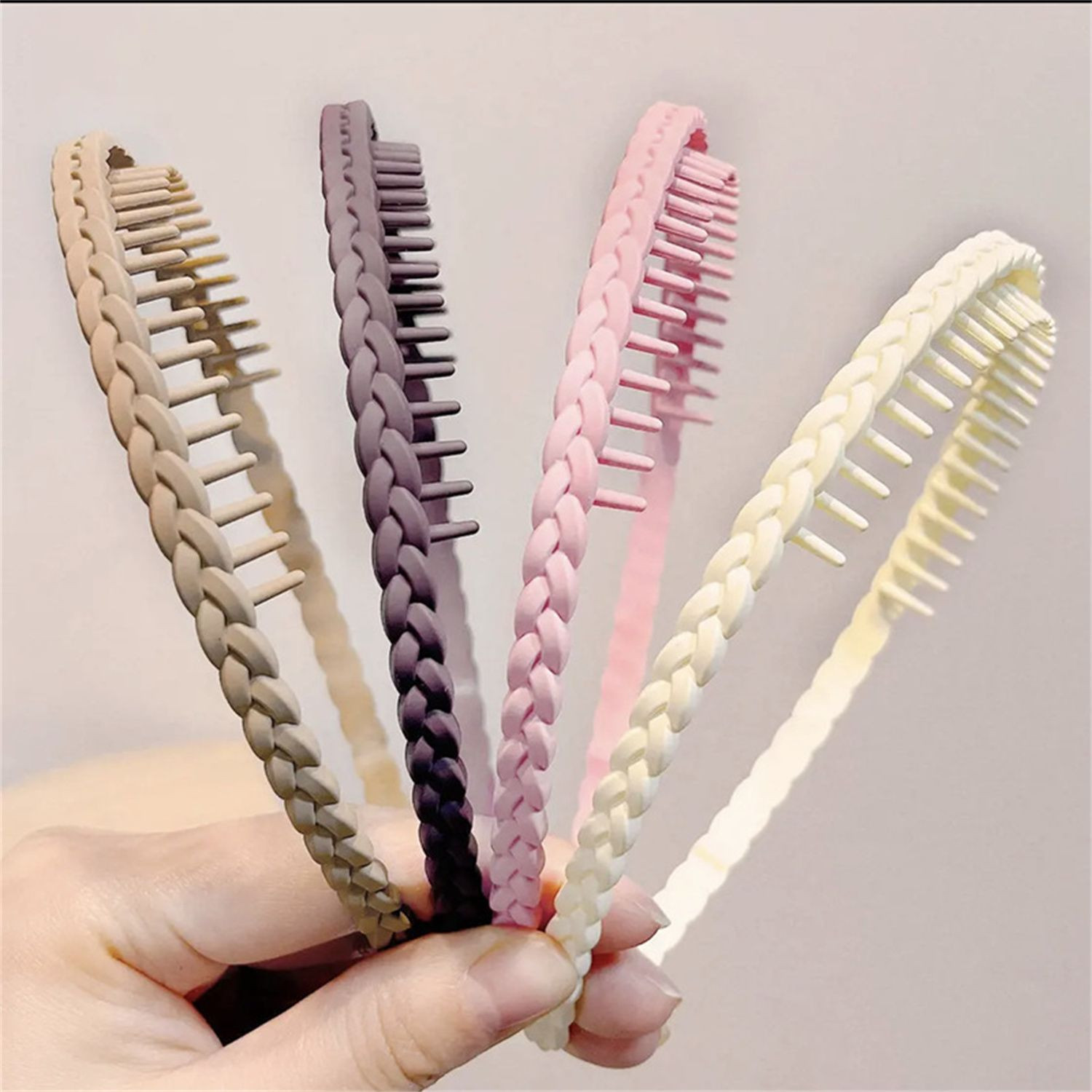 Creative compression hair clip simple solid color plastic headband