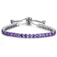 4mm round single row full diamond womens Zircon bracelet