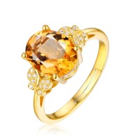 Hot selling colored treasure rings European and American diamond ring