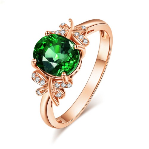 Hot selling colored treasure rings European and American diamond ring