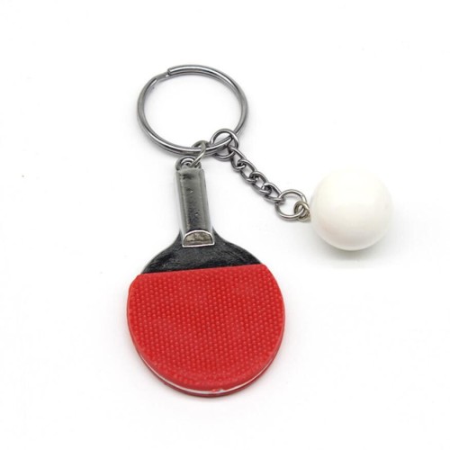 Creative metal key chain Personality gift mini Table tennis keychain