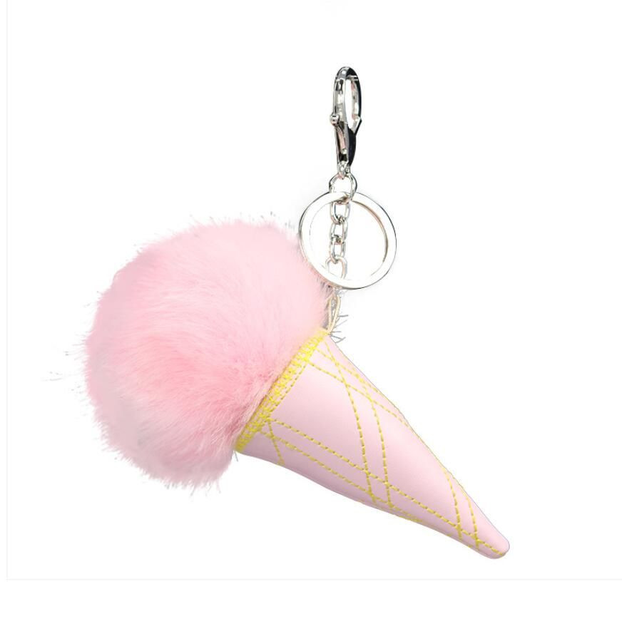 Multi-color Hairball keychain gift pendant Creative ice cream cone modeling pendant