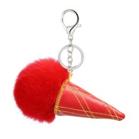 Multi-color Hairball keychain gift pendant Creative ice cream cone modeling pendant