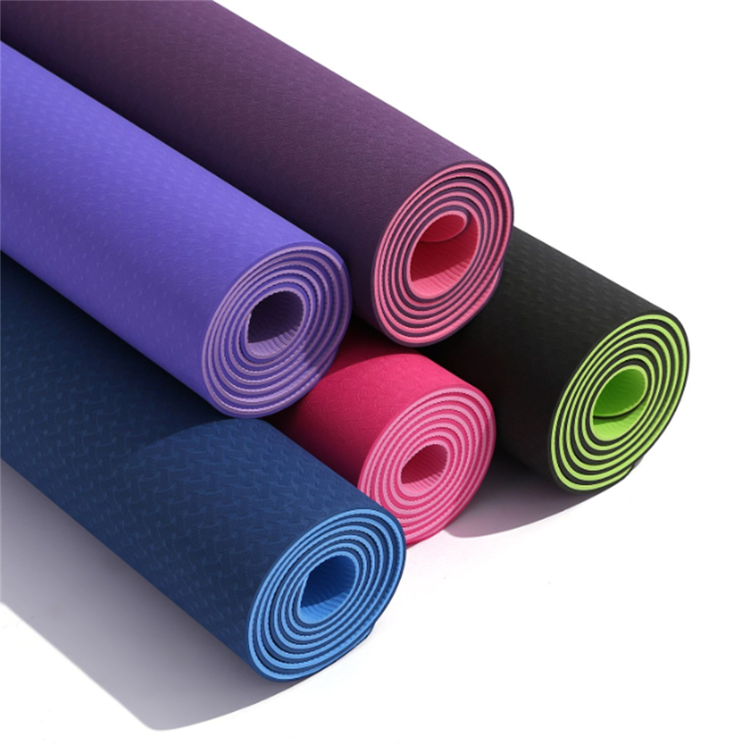 Wholesale environmentally friendly odor free double layer yoga mat