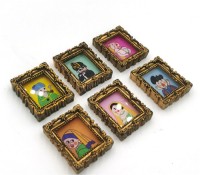 Creative home decor vintage oil painting photo frame fridge magnet