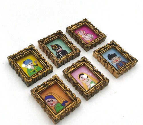 Creative home decor vintage oil painting photo frame fridge magnet