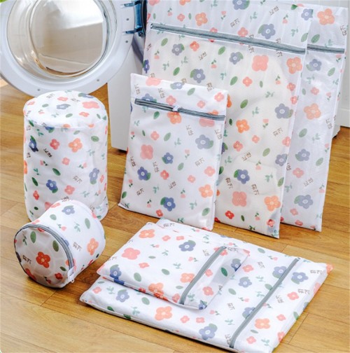 Hot sales New thick fine mesh color printed laundry bag