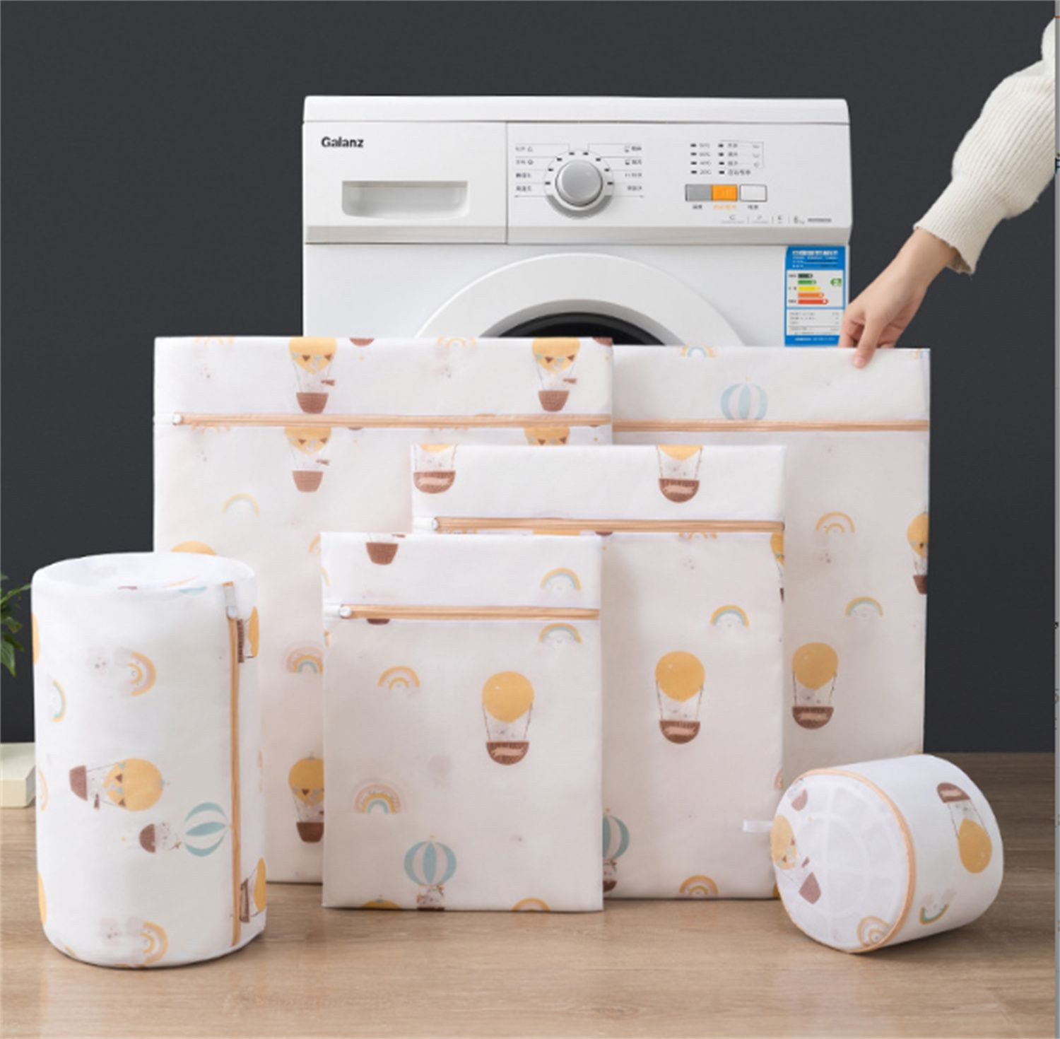 Hot sales New thick fine mesh color printed laundry bag