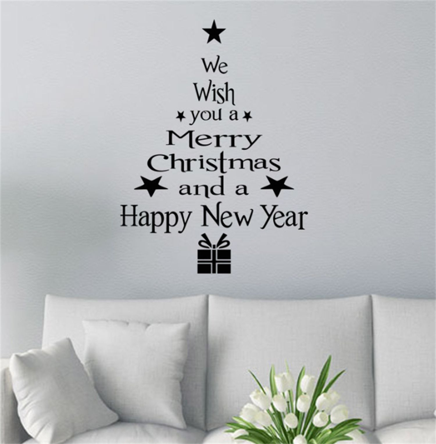 Wholesale living room bedroom decoration self-adhesive christmas tree wall sticker